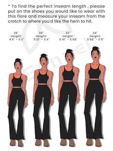 Sunzel No Front Seam Mini Flare Leggings for Women, Invisible Butt Scrunch Flared Yoga Pants with Tummy Control 28" Cherry Red X-Small - Thumbnail 5