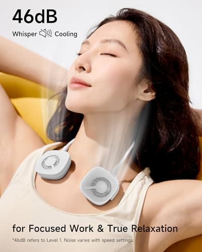 BENEUNDER Portable Neck Fan, 3.9oz Mini Small Personal Fan with Rechargeable Battery, 8000RPM Turbo Cooling, Ultra-Lightweight for Travel, Outdoor, Office & On-the-Go, Hair-Safe Design - Thumbnail 6