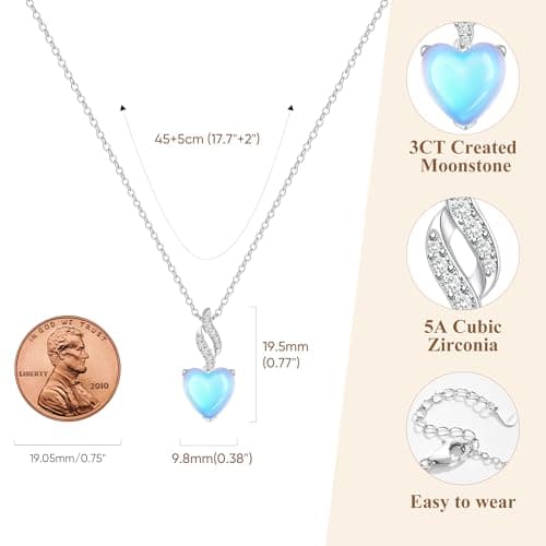 925 Sterling Silver Moonstone Necklace New Beginnings, Senior Gifts for Girls 2026, Moonstone Jewelry June Birthstone Necklace for Women, Inspirational Graduation Gifts for Best Friend Sister Daughter Birthday Gifts Ideas - Thumbnail 6
