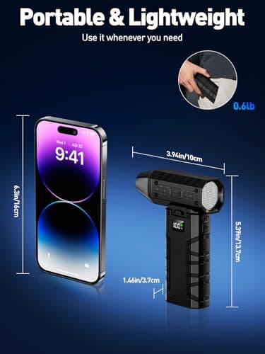 Compressed Air Duster 130000RPM Electric Duster with LED Light, 100 Gear Adjustable Rechargeable Cordless Air Blower Cleaning Tool for Keyboard,Electronic Devices,Car (Black) - Thumbnail 4
