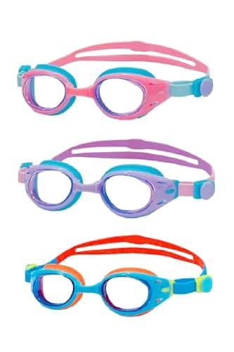 YUENREE 3 Pack Kids Swim Goggles Ages 6-12 Anti-Fog UV Protection - Image 1