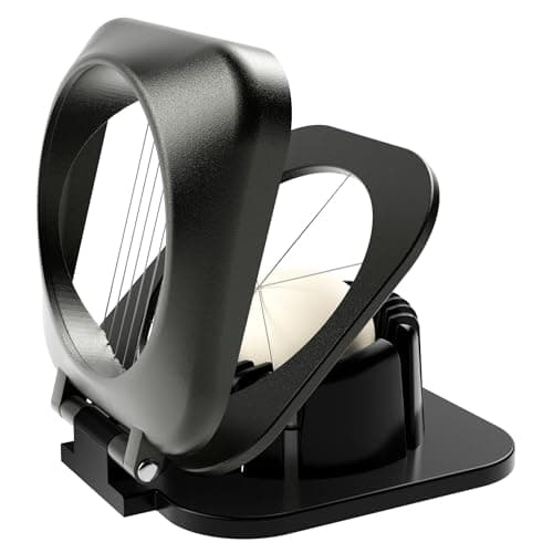 Egg Slicer with Stainless Steel Wires, Aluminum One-Press Slicer for Hard Boiled Eggs, 0.2" Even Slices for Salads & Sandwiches, Strawberries, Mushrooms & Soft Cheese, Grey - Image 1
