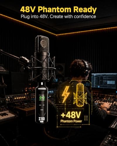 XTUGA 2.4GHz Wireless XLR Transmitter & Receiver, Wireless Microphone Adapter System for Dynamic/Condenser Mics w/ 48V Phantom Power fit for Live Show,Audio Mixer,PA Systems,Studio,Church (SF-1) - Thumbnail 3