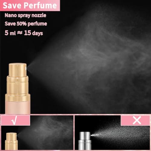 Boxicok 3Pcs 5ml Travel Perfume Atomizer Refillable, Mini Cologne Spray Bottle Empty, Perfume Spray Bottle, Fragrances Atomizer, Cologne Atomiser (Rose Gold - 3) - Thumbnail 3
