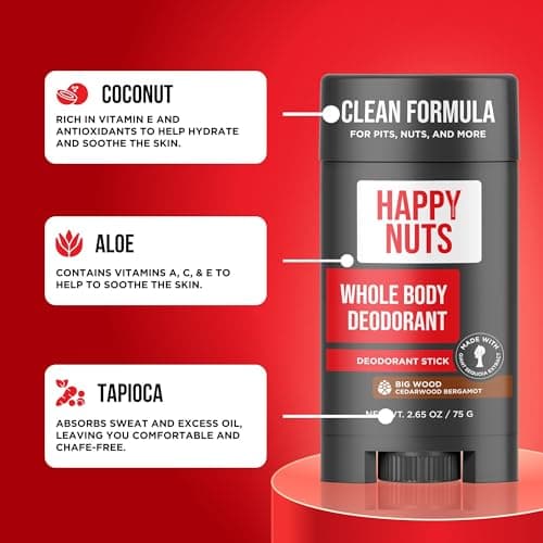 Happy Nuts Whole Body Deodorant for Men - Full Body Odor Control - Ideal for Perfect for Pits, Groin, and More - All Day Confidence - Powerful & Effective Men's Deodorant (Big Wood) - Thumbnail 6