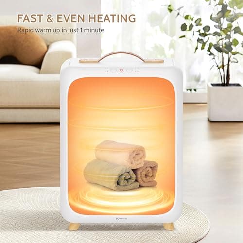 Keenray Towel Warmer Bucket, Luxury Rectangle Towel Warmer for Bathroom with Timer & Delay, Customized Fragrance, Child Lock, Fits 2 Large Towels, Blankets, Bathrobes, Ideal Gift for Him & Her(Wood) - Thumbnail 5