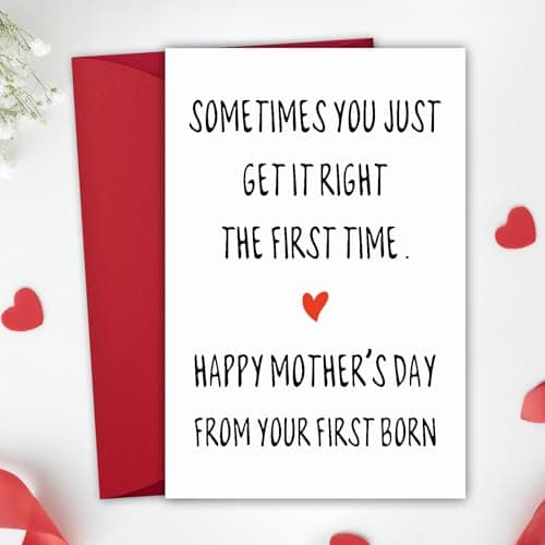 Mothers Day Card from Daughter Son, Happy Mother's Day Card for Mom from Your First Born, Funny Mothers Gifts for Mom from Kids, Unique Mother Gifts for Moms, Mama Gift Ideas Greeting Cards - Thumbnail 5