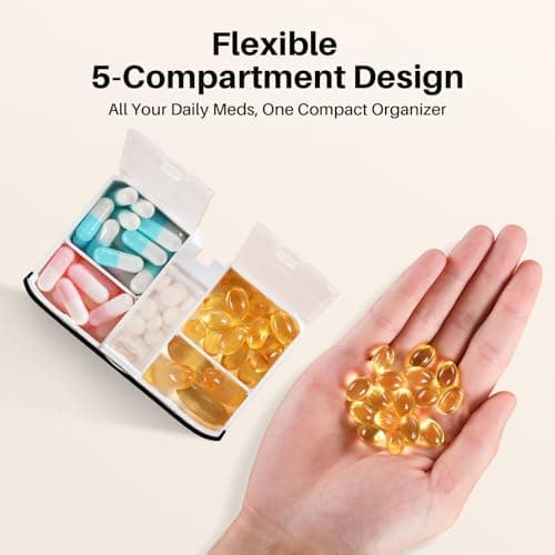 1Mii Smart Pill Dispenser with Alarm, Electronic Pill Organizer with 5 Daily Reminders, App & Vibration Alerts, Travel Pill Box for Vitamins & Medication + Open-Ear Bluetooth Headphones - Thumbnail 6