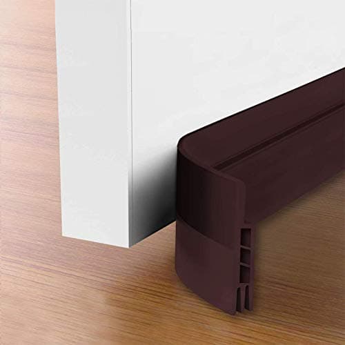 Suptikes 2 Pack Door Draft Stopper，Door Sweep for Exterior & Interior Doors,Door Bottom Seal Dust and Noise Insulation Weather Stripping Draft Guard Insulator, 2" W x 39" L, Brown