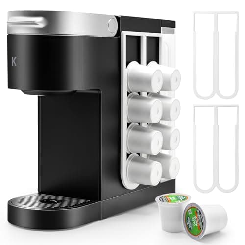 Pilloze 2Pcs White Coffee Pod Holder for Keurig K-Cup, Side Mount Storage Organizer, Wall Mount Design, Space Saving K cup holder, Perfect for Counters Small Space(2 Packs/for 16 K Cups)
