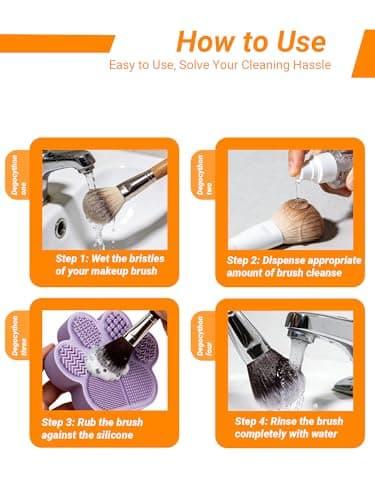 Cat Paw Makeup Brush Cleaner 2-Pack Pink & Purple 2-in-1 Clean & Store Silicone Tool 6 Zones for Makeup Enthusiasts Bathroom Shower Travel 113mm(4.45in)×97mm(3.82in) - Thumbnail 3