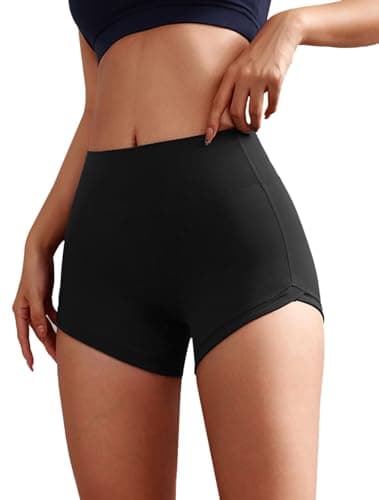 Bbao Dream Women's High Waisted Booty Shorts 3" - No Front Seam, Scrunch Butt Lifting, Tummy Control for Gym, Running, Yoga Black - Thumbnail 2