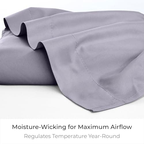 Mellanni King Size Flat Sheet - Iconic Collection Bedding - Hotel Luxury, Extra Soft, Cooling - Wrinkle, Fade, Stain Resistant - 1 Flat Sheet Only (King, Lavender) - Thumbnail 4
