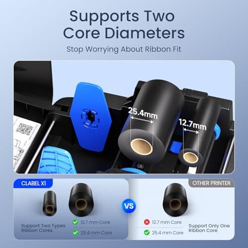 Thermal Transfer Label Printer- Bluetooth 4x6 Shipping Printer for Small Business, Warehouse, Retail and Office, Barcode Maker for Asset Tracking, Inventory and Logistics, Compatible with Phone and PC - Thumbnail 3