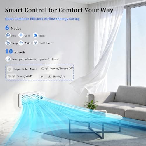 PChero Register Booster Fan for 4" x 10" Vents, Smart Vent Booster with App Control & Temp Sensor, 10 Speeds, 160 CFM Super Quiet HVAC Vent Fan for Heating & Cooling, Fits Floor & Wall Registers - Thumbnail 3