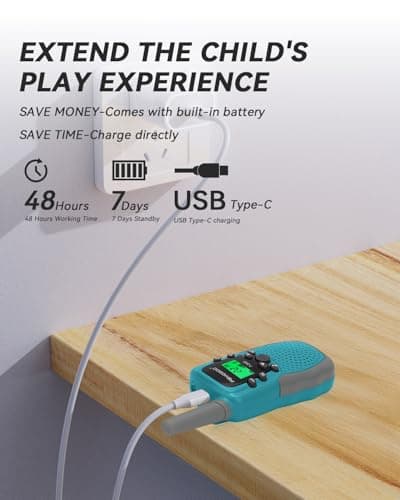 FAYOGOO 3 Pack Walkie Talkies for Kids Long Range 2 Miles,Rechargeable Kids Walkie Talkies with Flashlight,Built-in Battery,Toys Gifts for 3-12 Year Old Boys Girls, Christmas Birthday Gifts - Thumbnail 4