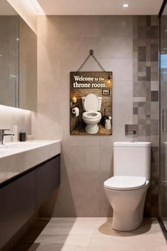 Welcome To Throne Room Bathroom Humor Metal Tin Sign Rustic Toilet Wall Decor Funny Restroom Quote Plaque Vintage Farmhouse Bar Home 8x12 Inch Pre Drilled Hanging Art Man Cave Gift Office Pub Cabin - Thumbnail 3