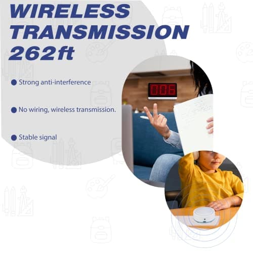 Retekess TM101 Jeopardy Buzzers,Buzzers for Trivia Games,Add Up to 32 Buttons,262ft, Game Show Buzzers for Classroom,Family Feud Adult Trivia Game Night,Back to School - Thumbnail 3