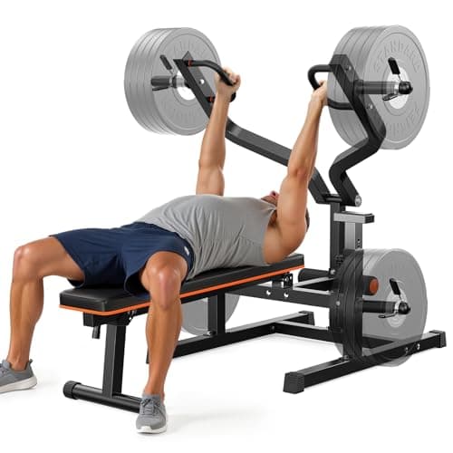 FEIERDUN 3-Grip U-Handles Chest Press Machine, 1250LBS Bench Press Machine with Independent Converging Arms, 11+3 Adjustable Positions, Adjusatble Bench for Chest, Arms - Image 1