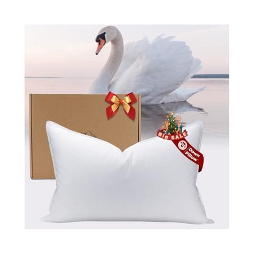 PlushHavenCloud White Goose Down Pillow - Luxury Hotel Bed Pillow with Natural 900+ Fill Power, Natural Goose Feather Pillow for Sleeping, 600 Thread Count Cotton Shell, Standard Size- Firm, 1 Pack