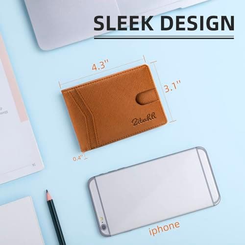 Zitahli Bifold Wallets for Men - Slim RFID Leather Credit Card Holder for 6-11 Cards, Minimalist Thin Wallet with ID Window & Cash Slot,Front Pockt Carteras Para Hombres, Birthday Gifts for Men - Thumbnail 2