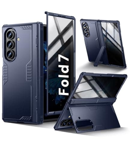 Kaiiecal for Samsung Galaxy Z-Fold-7 Case: [Dual-Stand] Privacy Screen Protector [Anti Spy] Anti-Slip | Anti-Fingerprint | Rugged Hinge | Military Shockproof Phone Cover for Fold7 5G 2025 (Blue) - Image 1