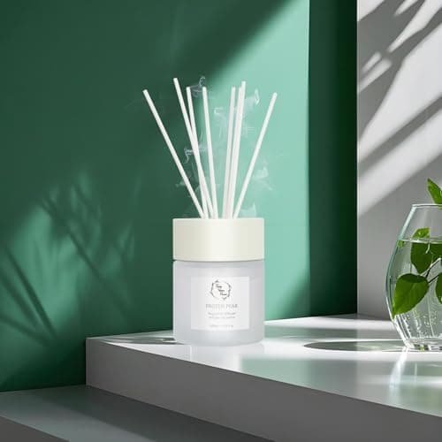 Reed Diffuser Set, Pretty Valley Home Diffuser 100Ml / 3.38fl OZ Gift Box - Includes Reed Diffuser Sticks, Fragrance Oil, and Glass Bottle for Bathroom Office Living Room Decor (Frozen Pear) - Thumbnail 4