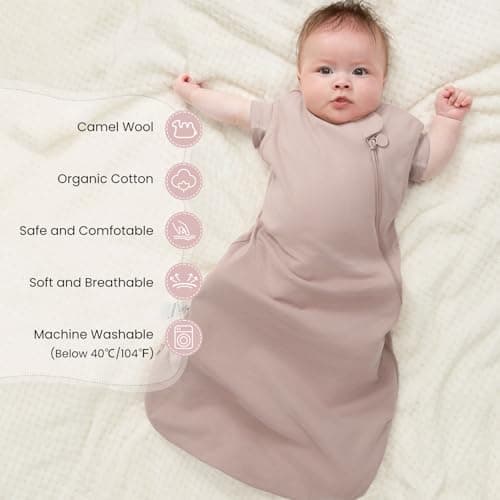 Kaiya unisex baby sleeping bag, 1.0 TOG, organic cotton sleeveless onesie sleeping bag, wearable baby blanket. - Thumbnail 2