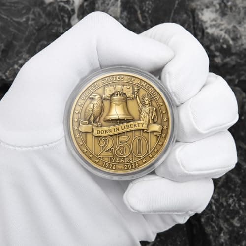 Born in Liberty 250 Years Coin – United States 1776–2026 Anniversary Commemorative Coin, Liberty Bell & Declaration of Independence Design, Freedom and the American Spirit Coin - Thumbnail 4