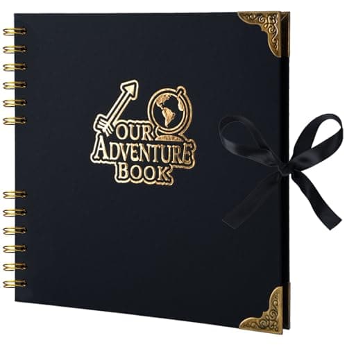 AIPASA Scrapbook Album, Our Adventure Book, Scrap Book Photo Albums, Photobook Memory Books, Scrapbooking Albums Ideal for DIY Scrapbook Journal, Travel Gift, Art & Craft Projects (Black, 8x8 Inch) - Image 1