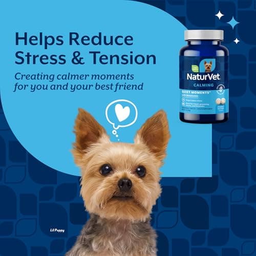 NaturVet Quiet Moments Calming Aid Melatonin Dog Supplement – Helps Reduce Stress in Dogs – for Pet Storm Anxiety, Motion Sickness, Grooming, Separation, Travel – 30 Ct. Tablets - Thumbnail 4