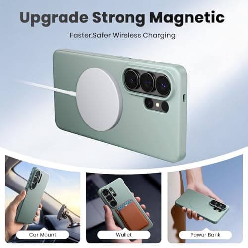WSKEN Magnetic for Samsung Galaxy S26 Ultra Case - 100% Fit for MagSafe, Skin Friendly Grip Military Grade Shockproof Protective Cover, Slim Thin Phone Case for Galaxy S26 Ultra, Green - Thumbnail 2