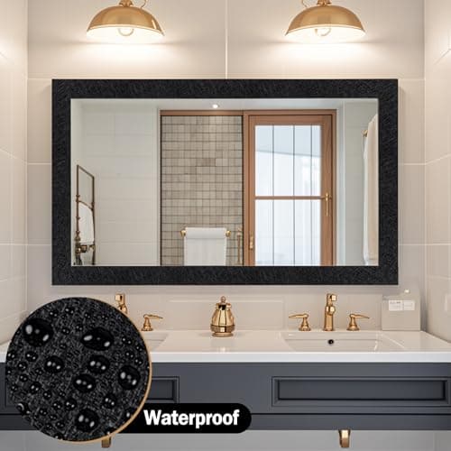 Avinyl 10M Black Mirror Border Peel and Stick Wallpaper, Self Adhesive Waterproof Wallpaper Mirror Frame Tape for Bathroom Decor, Silk Peel and Stick Trim Removable Kitchen Wall Decor 1.96" x 393" - Thumbnail 4