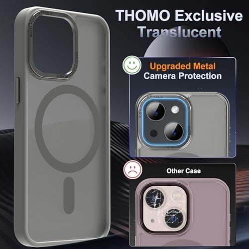 Thomo Upgraded Magnetic for iPhone 15 Plus Case [Compatible with Magsafe] [Mil-Grade Protection], Pocket-Friendly, Slim Translucent Phone Case Cover for iPhone 15 Plus 6.7", Titanium Gray - Thumbnail 4