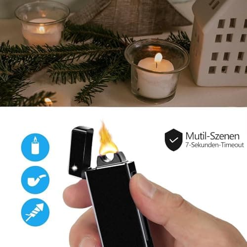 GADATOP Arc Plasma Flame Lighter USB Rechargeable Windproof Electric Lighter for Candle(Matte Black) - Thumbnail 5
