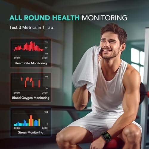 SKG Smart Watch for Men Women (Answer/Make Call), Alexa Built-in, Extra Black Band, 100+ Sports 1.8" Fitness Tracker with Heart Rate SpO2 Monitor, IP68 Smartwatch for Android iPhone, V7 Cyber Black - Thumbnail 5