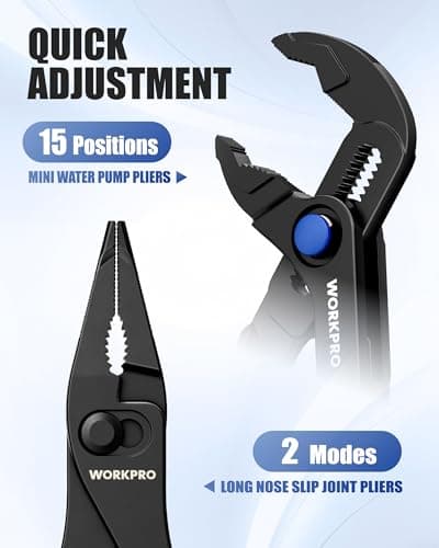 WORKPRO 2-Piece Mini Pliers Set with Pouch for Tight Spaces & Versatile Use - Thumbnail 5
