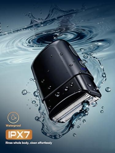 Electric Foil Shavers for Men: Mini Electric Razor with 3 Floating Blades, IPX7 Waterproof & USB-C Fast Charge Cordless Foil Shaver for Men with Travel Lock, Grooming Gift for Home & Travel - Thumbnail 5