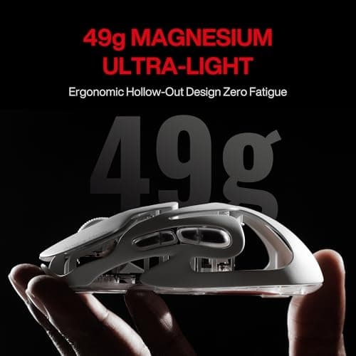 Angry miao AM Infinity Wireless Gaming Mouse, 49g Magnesium-Aluminum, PAW3950 30K DPI, 8K Polling, Anti-Double Click Optical-Micro Switches, Hot-Swap Battery, Tri-Mode RGB Programmable Mouse for FPS - Thumbnail 2