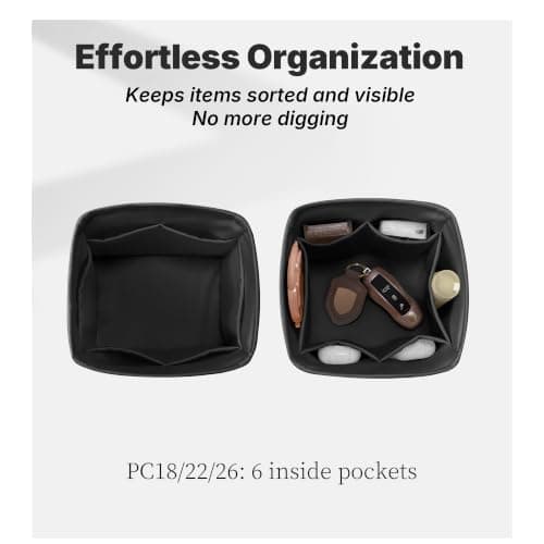 KINGS IN BAG Satin Purse Organizer for Picotin 22, Black - Thumbnail 4