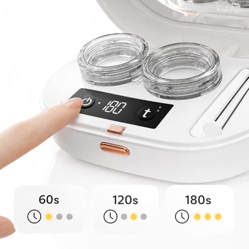Neliangia Ultrasonic Contact Lens Cleaner Machine, Vibration Contact Lens Cleaner Case with Digital Timer, Portable Sonic Contact Lenses Cleaner Machine Fit Disposable Soft, Colored & RGP Lenses - Thumbnail 4