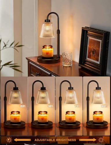 Innqoo Candle Warmer Lamp with Timer, Dimmable Candle Warmer for Jar Candles, Height Adjustable Wax Melts Warmer, Birthday Gifts for Women Mom, House Warming Gifts New Home Decor - Thumbnail 3