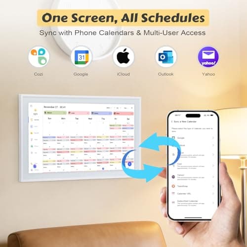 COMIX 21.5-inch Smart Digital Wall Calendar with Touch Screen-Electronic Calendar & Family Organizer for Schedules & Chore Charts,Digital Planner for Home and Office,Includes Wall Mount - Thumbnail 3