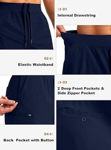Viodia Men's 7" Golf Shorts with 5 Pockets Elastic Waist Dry Fit Stretch Lightweight Shorts for Men Hiking Casual Athletic Navy - Thumbnail 4