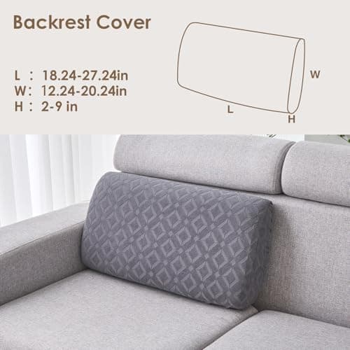 Couch Cushion Covers Waterproof, Stretch Sectional Couch Covers L Shape, Sofa Cushion Covers Washable, Non Slip Magic Sofa Covers, Sofa Slipcovers with Elastic Bottom, Pet-Friendly (1 Backrest Cover) - Thumbnail 5