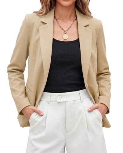 luvamia Womens Professional Blazer Dark Khaki Blazer for Women Dressy Casual Spring Clothes for Women 2026 Size X-Large Size 16 18 - Image 1