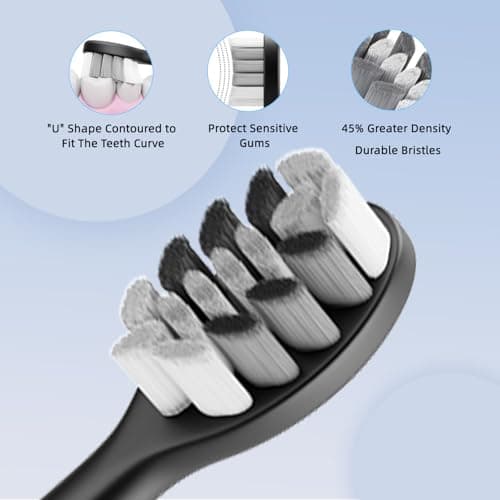 Water flosser+Electric Toothbrush Combination Set -5-Speed Sonic Electric Toothbrush, 4-Speed Portable Water flosser, Super Waterproof, a Great Gift for Friends (Blue) - Thumbnail 5