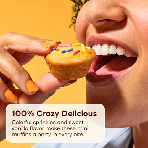 Muffinful Triple Confetti Mini Muffins – Bakery Fresh Bite-Sized Treats – 60 Muffins Total (15 Packs of 4) – Less Sugar, Nothing Artificial, Individually Wrapped - Thumbnail 3