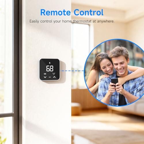Smart Thermostats for Home, WiFi Thermostats Compatible with Alexa and Google Assistant,7day x 8period Programmable Control Tuya/Smart Life, Energy Saving, C-Wire Require (Black) - Thumbnail 4