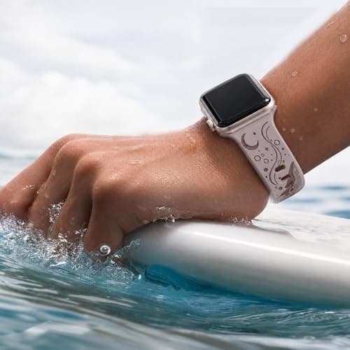 HATILP Whale Engraved Band Compatible with Apple Watch 38/40/41/42mm, Two-Layer Sculpted Ocean Design Soft Silicone Strap for Women, Series 11 10 SE Ultra 9 8 7 6 5 4 3 2 1 - Thumbnail 6